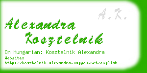 alexandra kosztelnik business card